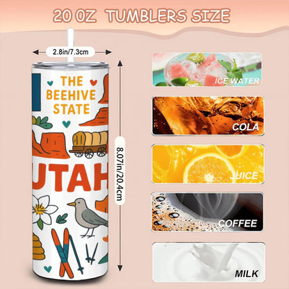 Utah Beehive State Stainless Steel Tumbler | Life Elevated Travel Cup