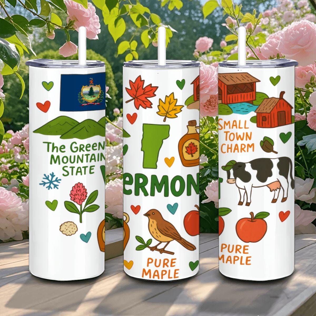 Vermont Travel Tumbler | Green Mountain Maple Syrup Design