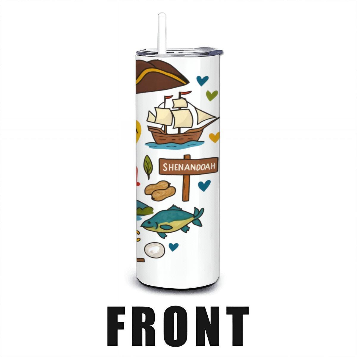 ColorFlow | Virginia Old Dominion Tumbler | Historic Roots Travel Cup with Straw | Lovers State Gift