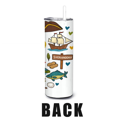ColorFlow | Virginia Old Dominion Tumbler | Historic Roots Travel Cup with Straw | Lovers State Gift