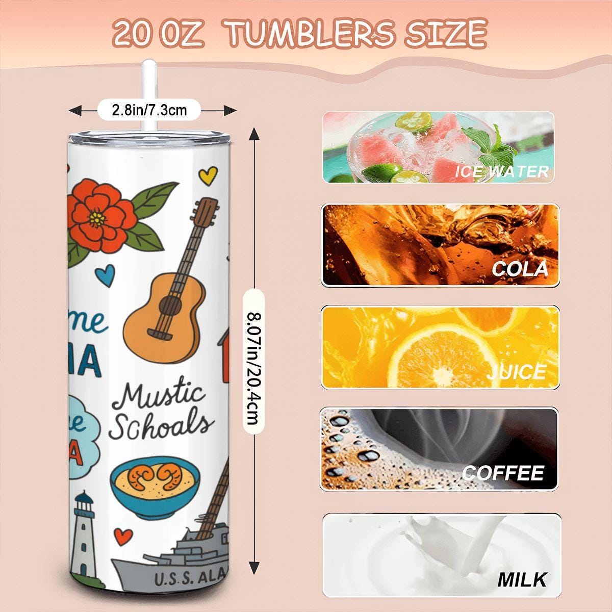 Sweet Home Alabama Tumbler | 20oz Stainless Steel Travel Cup