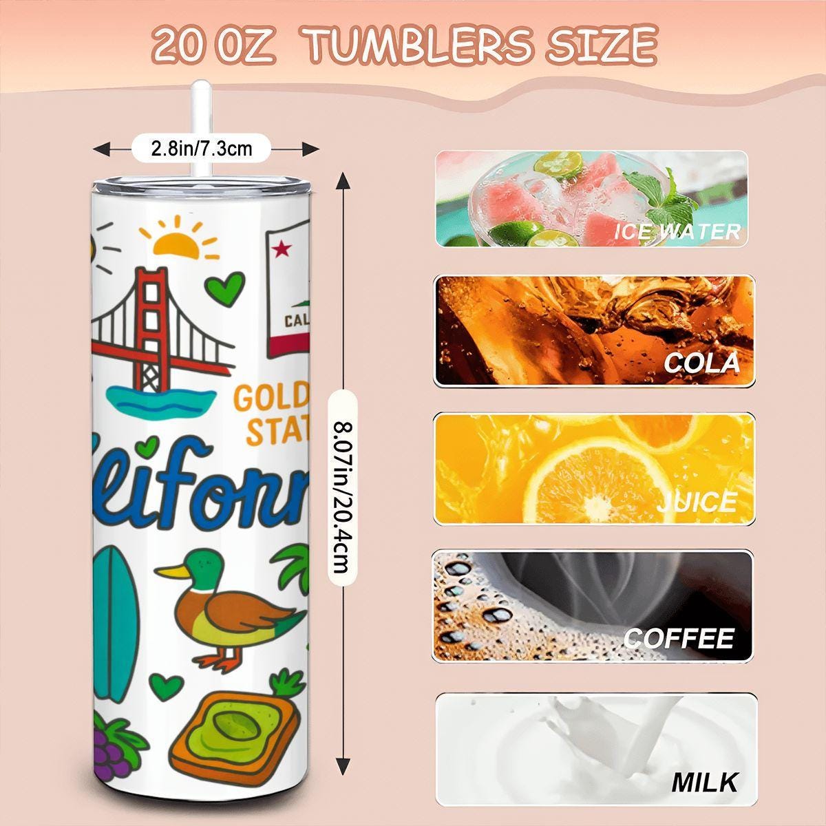 California Dreaming Tumbler | Stainless Steel Insulated Travel Mug