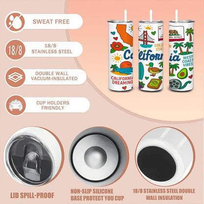 California Dreaming Tumbler | Stainless Steel Insulated Travel Mug