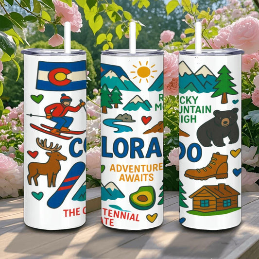 Colorado Rocky Mountain Tumbler | Insulated Stainless Steel Travel Mug