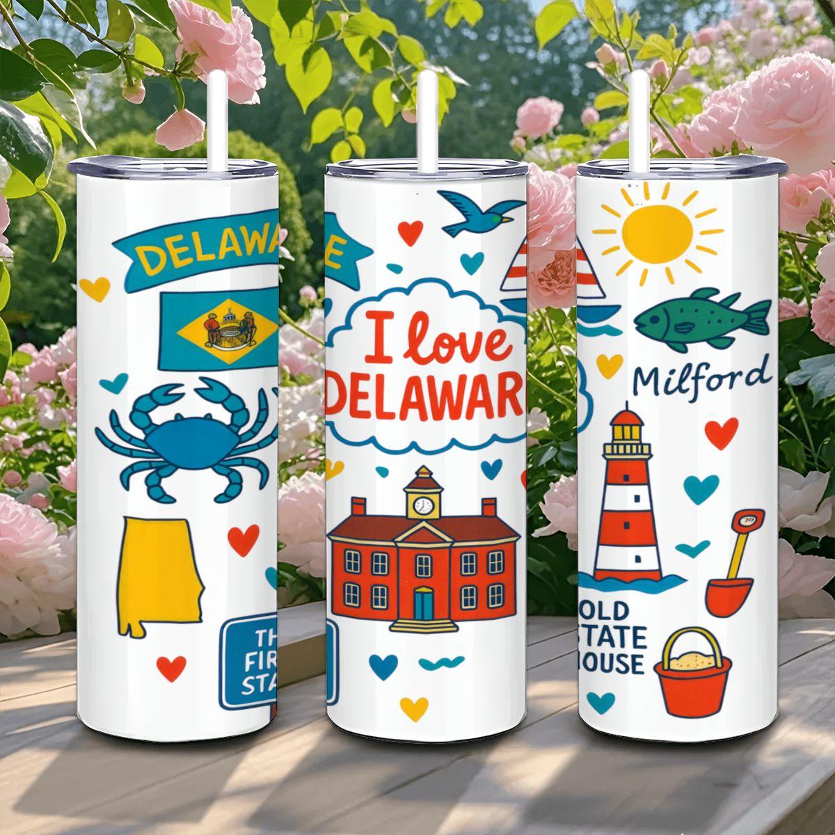 Delaware Coastal Adventure Tumbler | 20oz Insulated Stainless Steel Mug