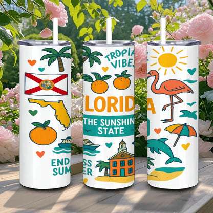 Florida Sunshine State Tumbler | 20oz Stainless Steel Insulated Travel Mug