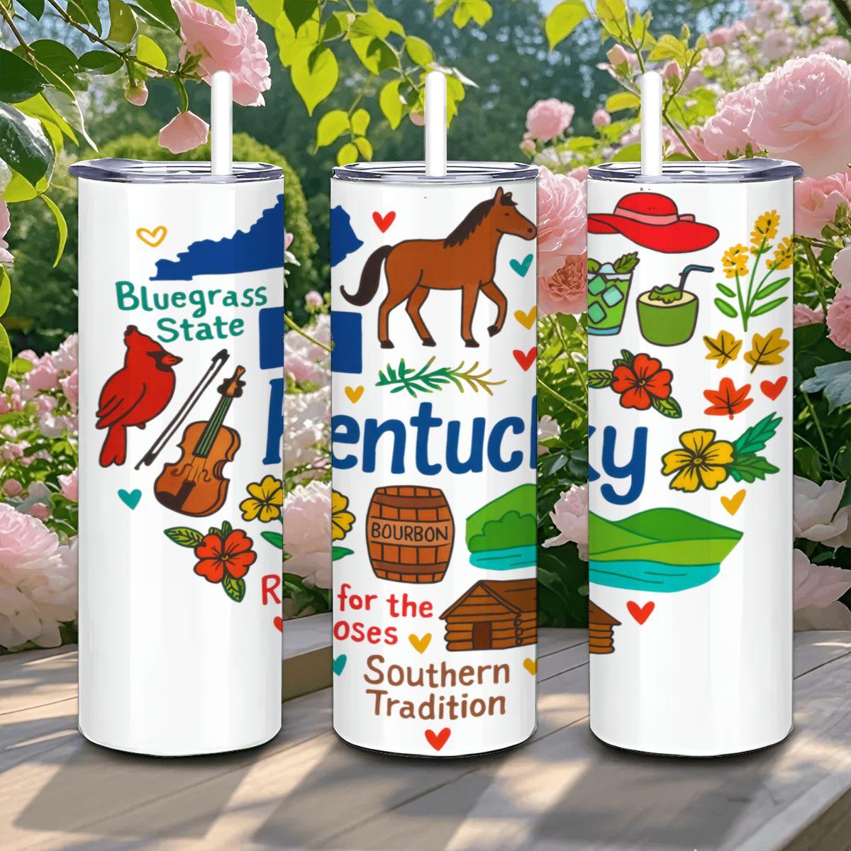 ColorFlow | Kentucky Bluegrass State Tumbler | Southern Tradition Stainless Steel Cup | 20oz Insulated Travel Mug