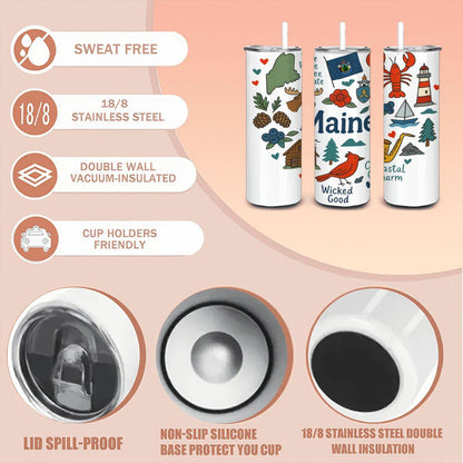 Maine Coastal Tumbler | 20oz Insulated Stainless Steel Travel Mug