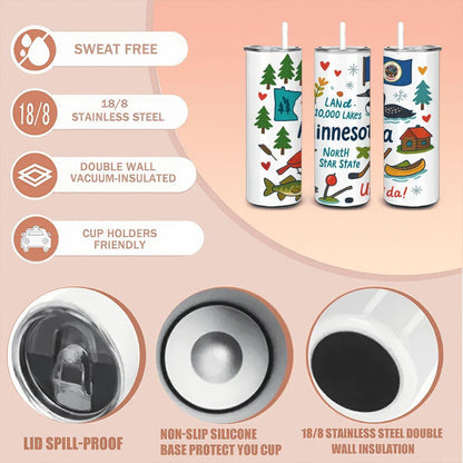Minnesota Tumbler | Land of 10,000 Lakes Stainless Steel Mug