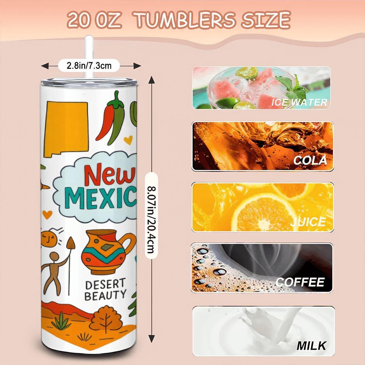 New Mexico Tumbler | Land of Enchantment 20oz Stainless Steel Travel Mug