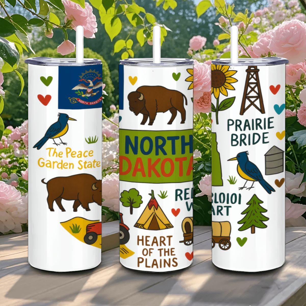 North Dakota State Pride Tumbler | Peace Garden State Travel Mug
