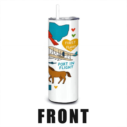 ColorFlow | Ohio State Pride 20oz Stainless Steel Tumbler with Straw | Buckeye State Travel Mug | Midwest Gift Cup