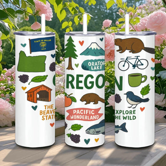 Oregon Travel Tumbler | 20oz Stainless Steel with Straw