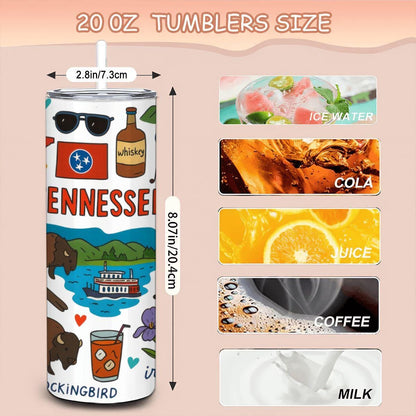 Tennessee State Pride Tumbler | 20oz Stainless Steel Travel Mug