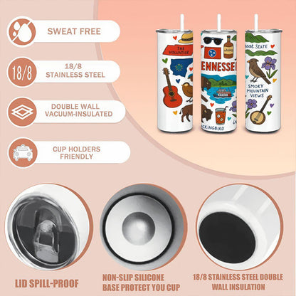 Tennessee State Pride Tumbler | 20oz Stainless Steel Travel Mug