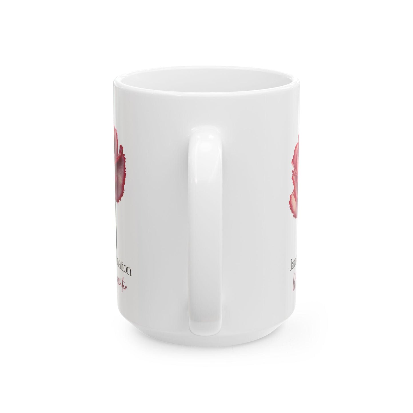 January Carnation Coffee Mug | Winter Birth Flower Gift