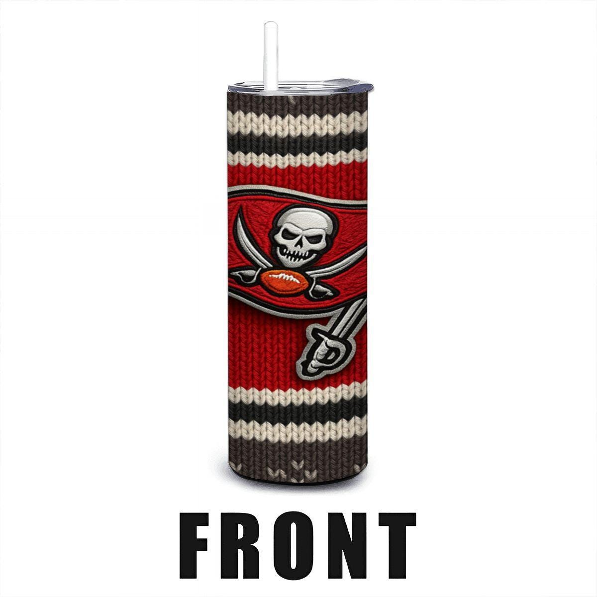 ColorFlow | Tampa Bay Buccaneers Inspired Seamless Sweater 20oz Skinny Tumbler with Straw