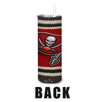 ColorFlow | Tampa Bay Buccaneers Inspired Seamless Sweater 20oz Skinny Tumbler with Straw