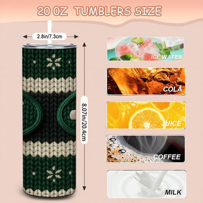 ColorFlow | New York Jets Inspired Seamless Sweater 20oz Skinny Tumbler with Straw