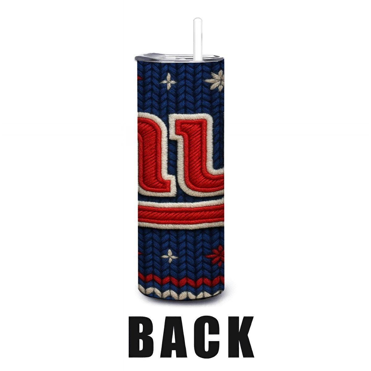 ColorFlow | New York Giants Inspired Seamless Sweater 20oz Skinny Tumbler with Straw