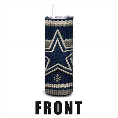 ColorFlow | Dallas Cowboys Inspired Seamless Sweater 20oz Skinny Tumbler with Straw