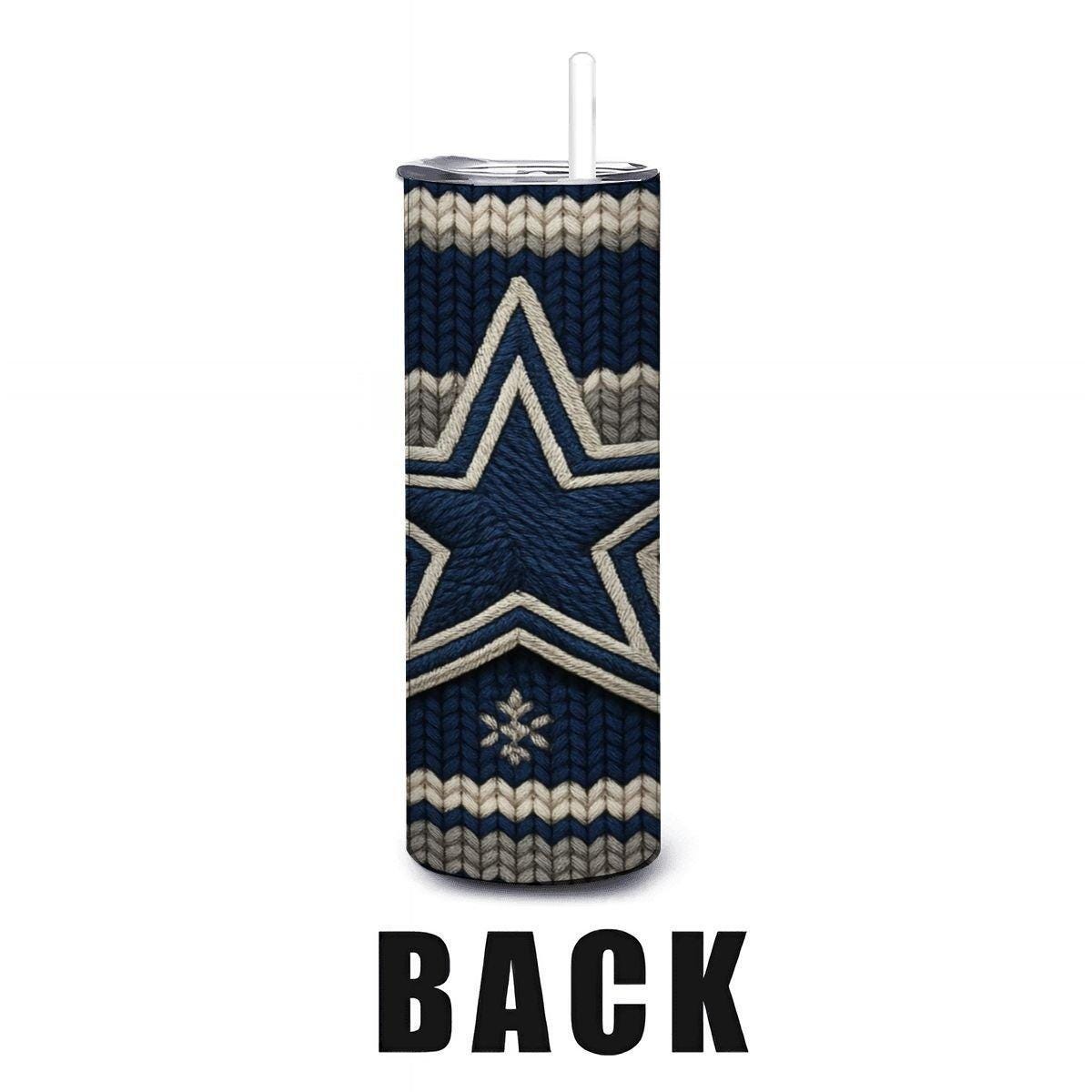 ColorFlow | Dallas Cowboys Inspired Seamless Sweater 20oz Skinny Tumbler with Straw