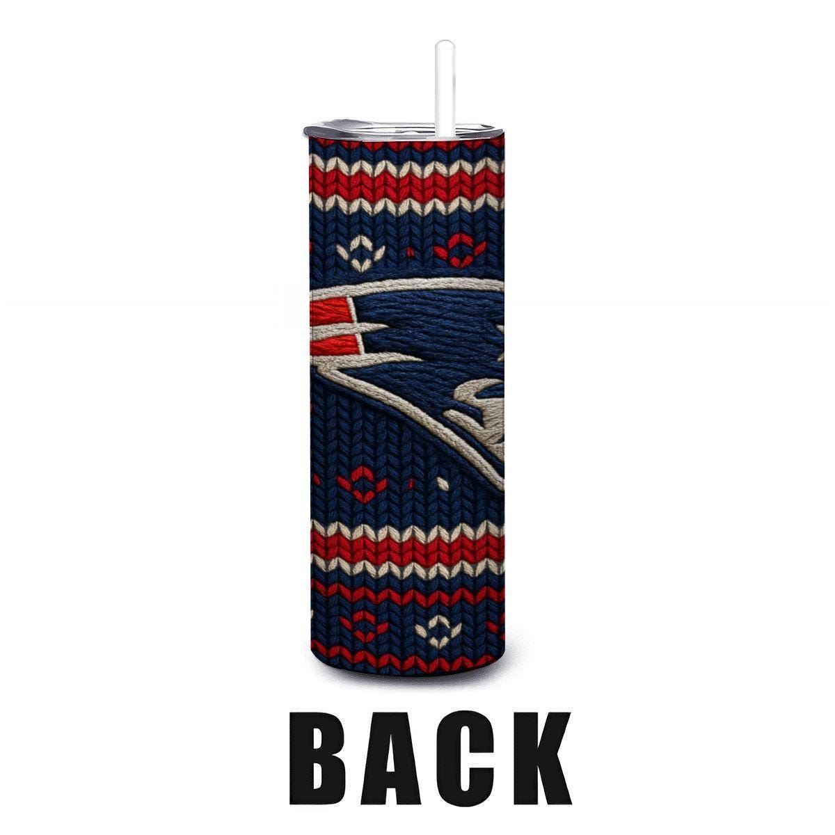 ColorFlow | New England Patriots Inspired Seamless Sweater 20oz Skinny Tumbler with Straw