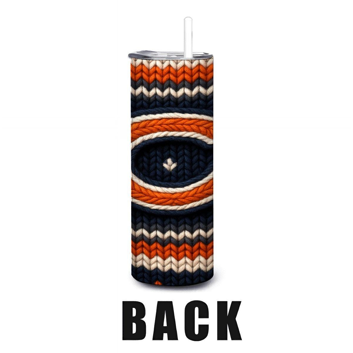 ColorFlow | Chicago Bears Inspired Seamless Sweater 20oz Skinny Tumbler with Straw
