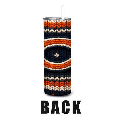 ColorFlow | Chicago Bears Inspired Seamless Sweater 20oz Skinny Tumbler with Straw