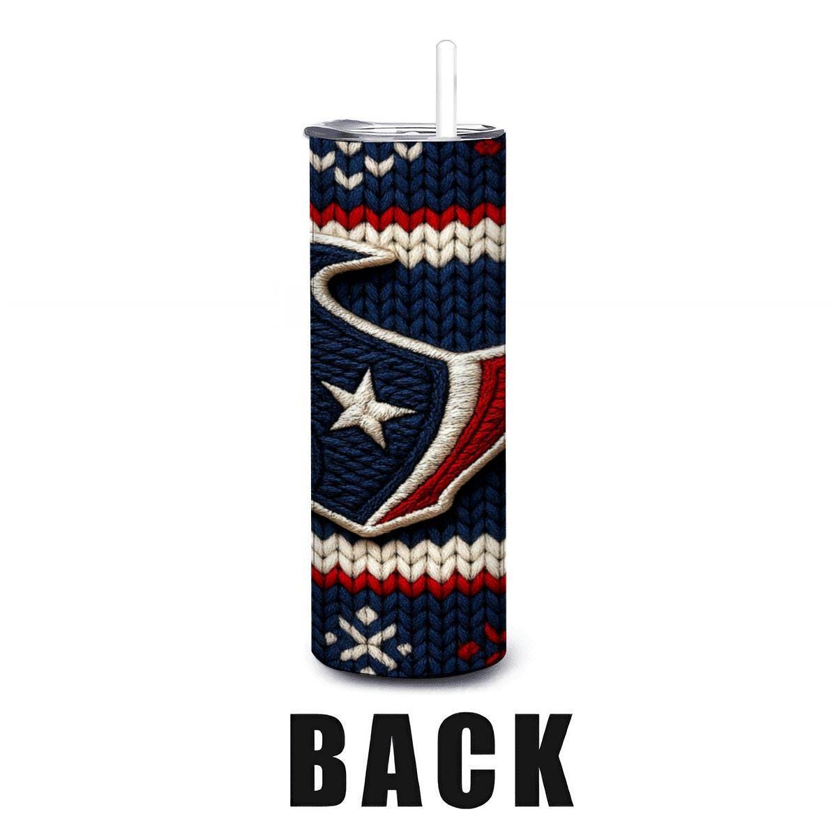 ColorFlow | Houston Texans Inspired Seamless Sweater 20oz Skinny Tumbler with Straw