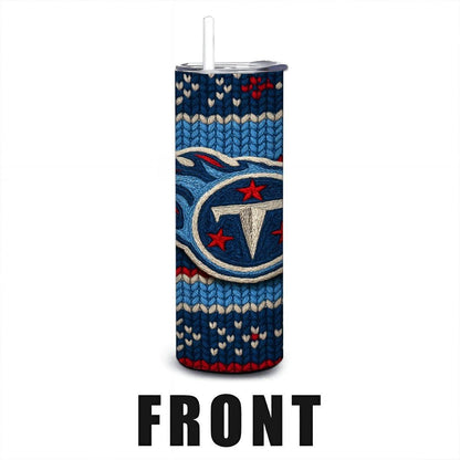 ColorFlow | Tennessee Titans Inspired Seamless Sweater 20oz Skinny Tumbler with Straw