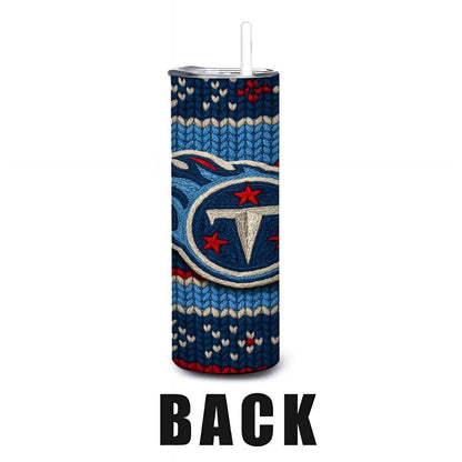 ColorFlow | Tennessee Titans Inspired Seamless Sweater 20oz Skinny Tumbler with Straw