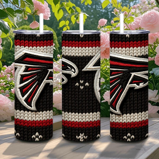 ColorFlow | Atlanta Falcons Inspired Seamless Sweater 20oz Skinny Tumbler with Straw