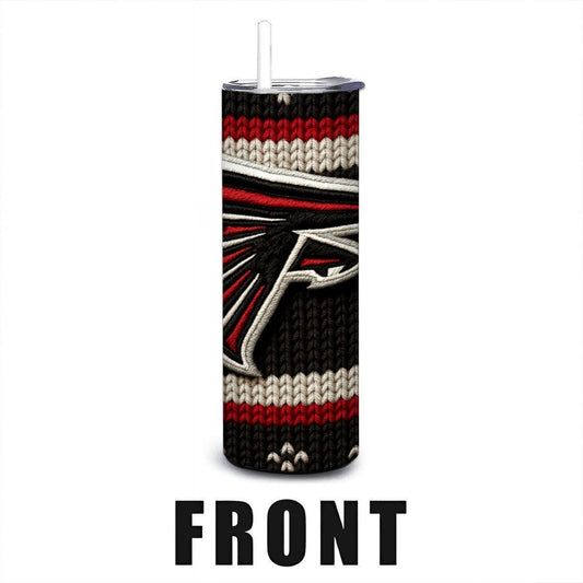 ColorFlow | Atlanta Falcons Inspired Seamless Sweater 20oz Skinny Tumbler with Straw
