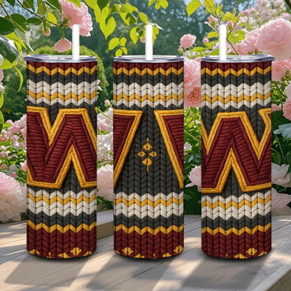 ColorFlow | Washington Commanders Inspired Seamless Sweater 20oz Skinny Tumbler with Straw