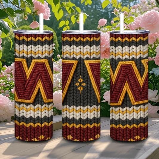 ColorFlow | Washington Commanders Inspired Seamless Sweater 20oz Skinny Tumbler with Straw