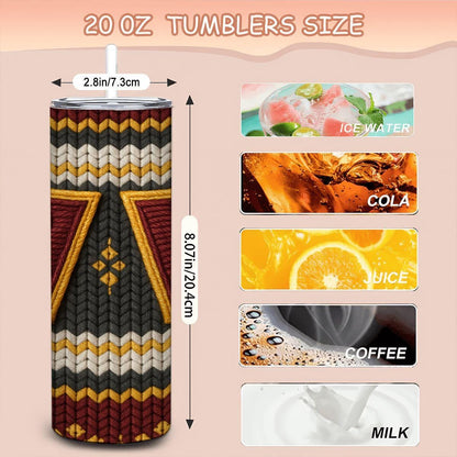 ColorFlow | Washington Commanders Inspired Seamless Sweater 20oz Skinny Tumbler with Straw