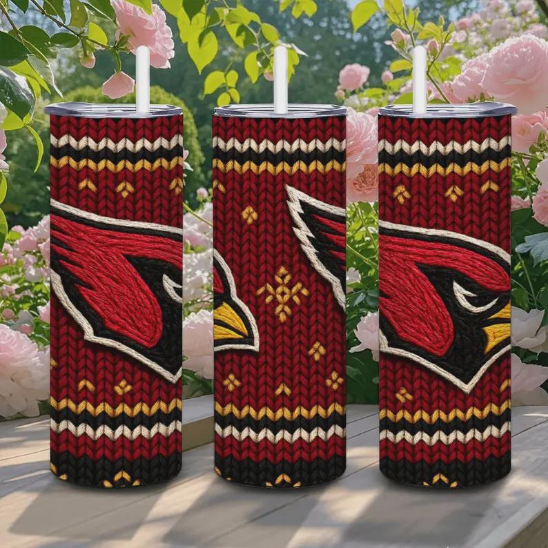 ColorFlow | Arizona Cardinals Inspired Christmas Sweater 20oz Skinny Tumbler Wrap (Digital)