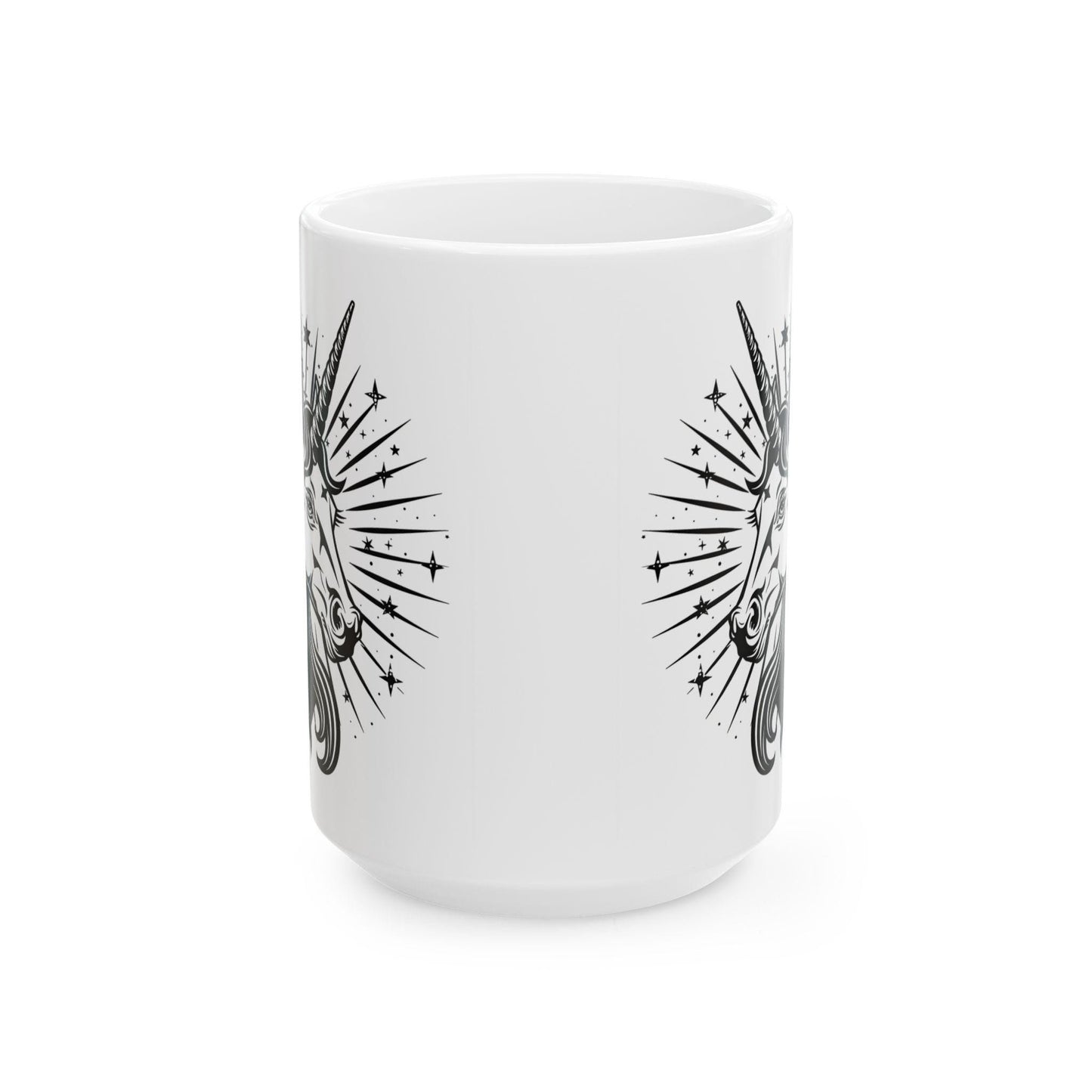Celestial Unicorn Mug | 15oz Ceramic Coffee Cup, Mystical Star Art