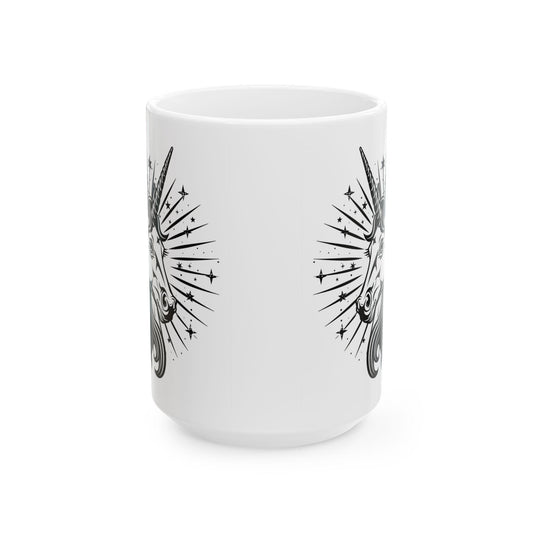Celestial Unicorn Mug | 15oz Ceramic Coffee Cup, Mystical Star Art