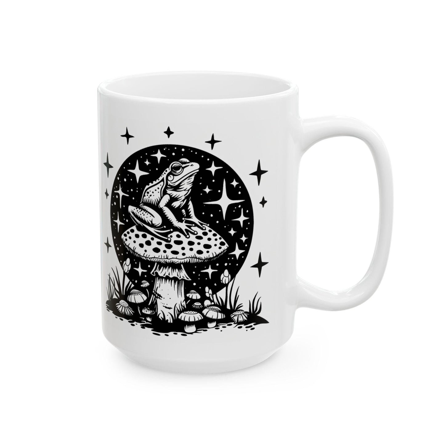 Cosmic Frog Toadstool Mug | Mystical Forest Coffee Cup