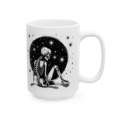 Starlit Skeleton Mug | Gothic Celestial Coffee Cup