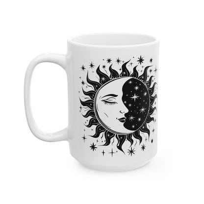 Sun and Moon Ceramic Coffee Mug | Celestial Astrology Gift