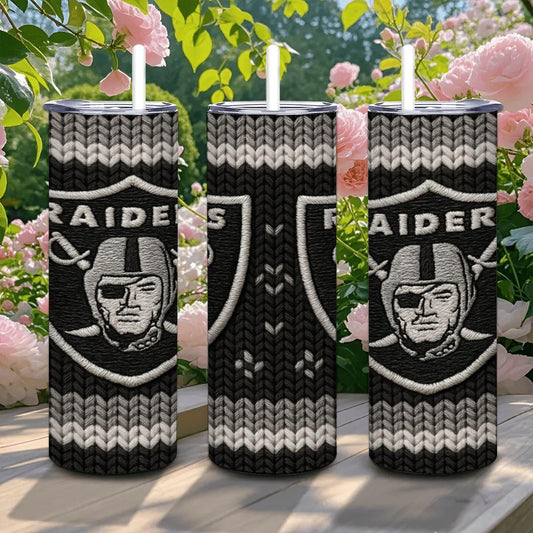 ColorFlow | Las Vegas Raiders Inspired Seamless Sweater 20oz Skinny Tumbler with Straw