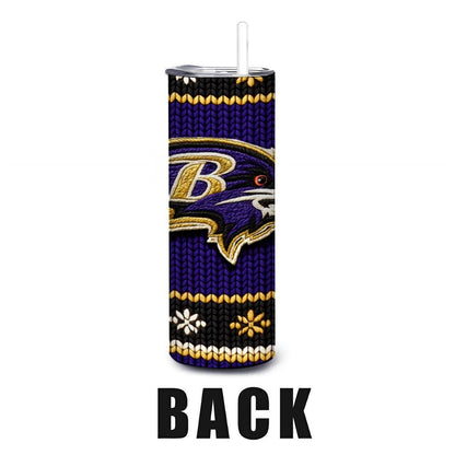 ColorFlow | Baltimore Ravens Inspired Seamless Sweater 20oz Skinny Tumbler with Straw