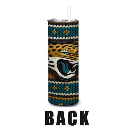 ColorFlow | Jacksonville Jaguars Inspired Seamless Sweater 20oz Skinny Tumbler with Straw
