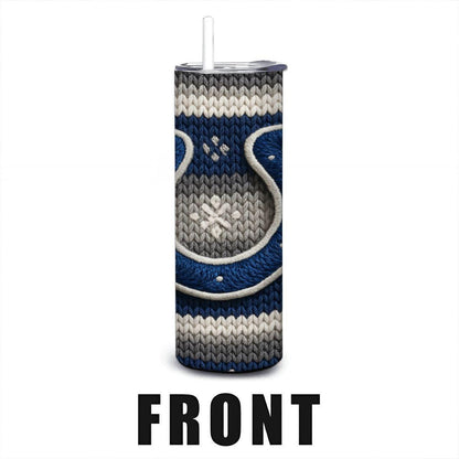 ColorFlow | Indianapolis Colts Inspired Seamless Sweater 20oz Skinny Tumbler with Straw