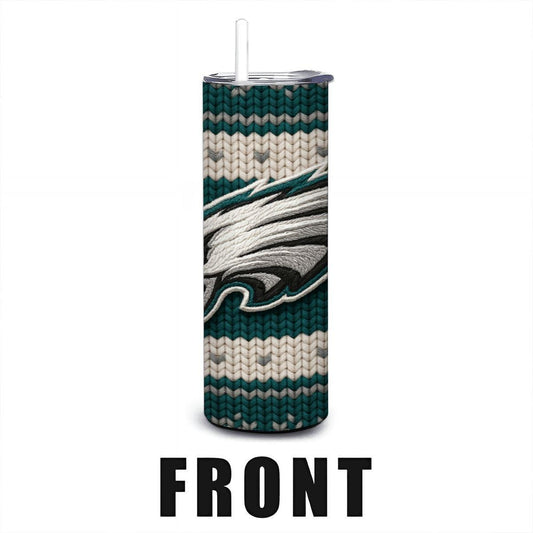 ColorFlow | Philadelphia Eagles Inspired Seamless Sweater 20oz Skinny Tumbler with Straw