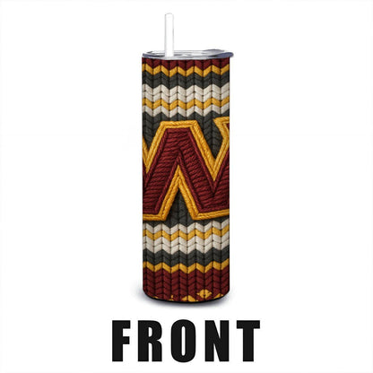 ColorFlow | Washington Commanders Inspired Seamless Sweater 20oz Skinny Tumbler with Straw