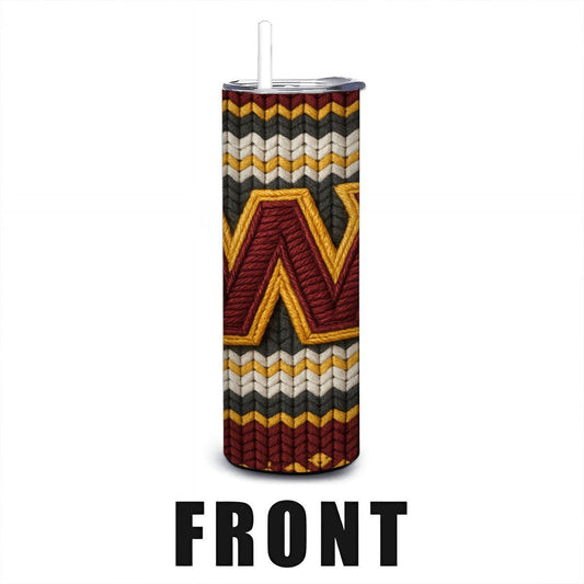 ColorFlow | Washington Commanders Inspired Seamless Sweater 20oz Skinny Tumbler with Straw